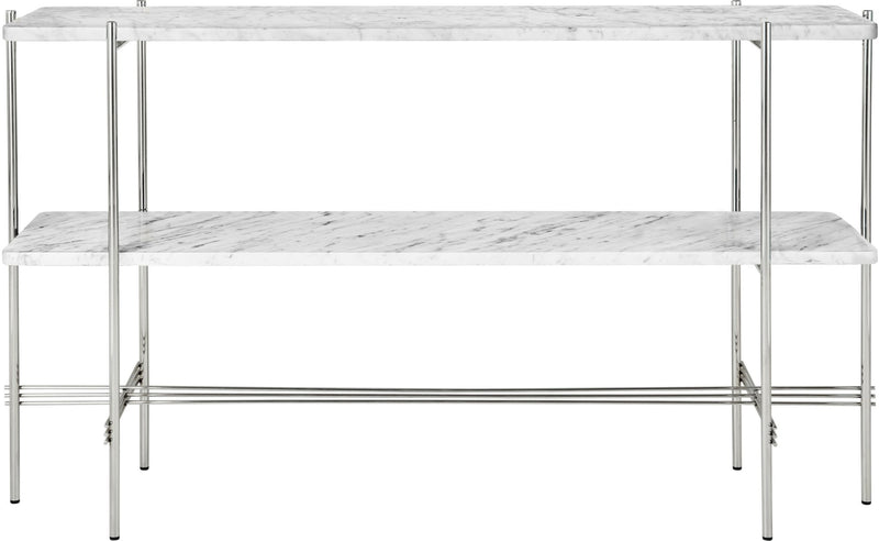 TS Console - 2 Racks - Polished Steel - Gubi - Tables + Desks - Black Marquina Marble - HORNE