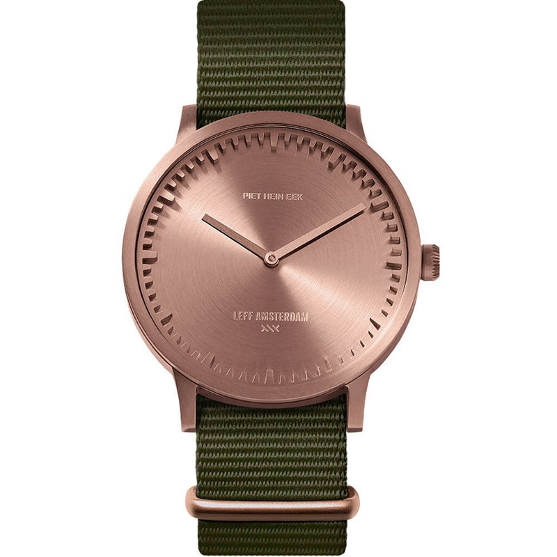 Tube Watch T40 - Leff Amsterdam - Clocks + Watches - Black Face - Green Nato Strap - HORNE