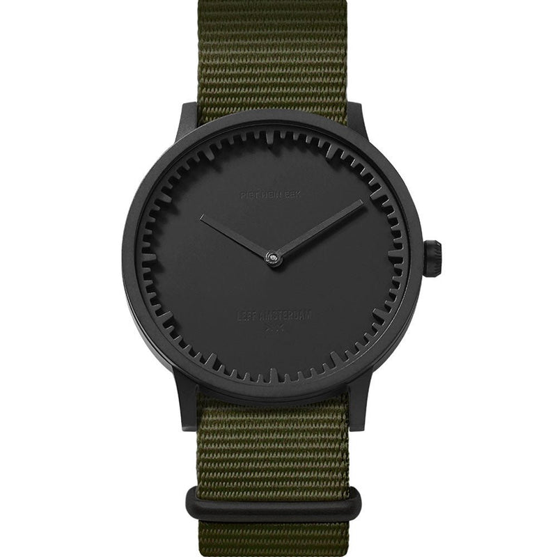 Tube Watch T40 - Leff Amsterdam - Clocks + Watches - Black Face - Green Nato Strap - HORNE