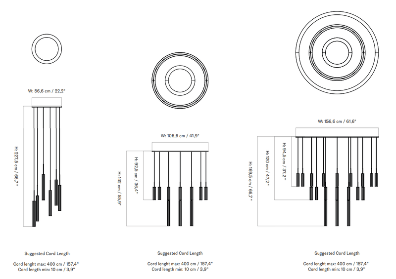 Tubulaire Chandelier - Audo Copenhagen - Chandeliers - Chandelier 6 - HORNE