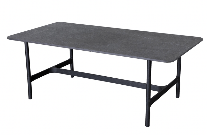 Twist Rectangle Coffee Table - Cane Line - Tables + Desks - Lava Grey - Fossil Black Ceramic - HORNE
