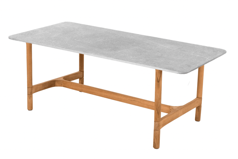 Twist Rectangle Coffee Table - Cane Line - Tables + Desks - Lava Grey - Fossil Black Ceramic - HORNE