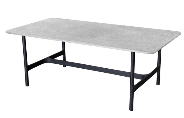 Twist Rectangle Coffee Table - Cane Line - Tables + Desks - Lava Grey - Fossil Grey Ceramic - HORNE