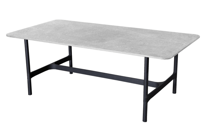 Twist Rectangle Coffee Table - Cane Line - Tables + Desks - Lava Grey - Fossil Black Ceramic - HORNE