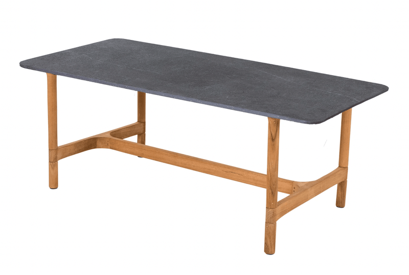 Twist Rectangle Coffee Table - Cane Line - Tables + Desks - Lava Grey - Fossil Black Ceramic - HORNE