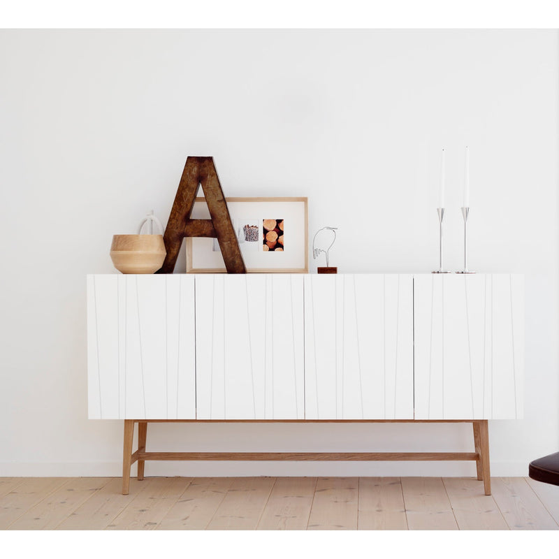 Vass V60:180 Cabinet 4 Doors - Stand Base - Asplund - Sideboards + Cabinets - P2 White Stained Oak - White - 15 - HORNE