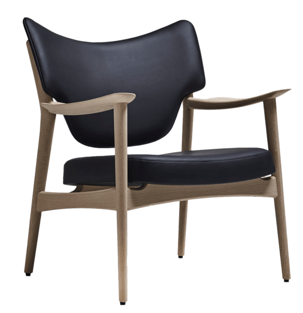 Veng Lounge Chair - Eikund - Chairs - Textile Blackened Blue - White Oiled Oak - HORNE