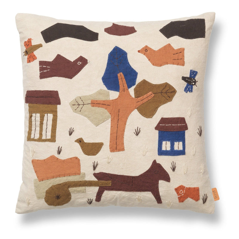 Village Cushion - Ferm Living - Bedding + Pillows - Off - White - HORNE