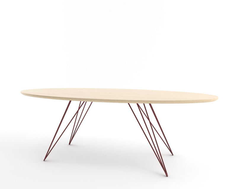 Williams Coffee Table - Thin Oval - Tronk - Tables + Desks - Maple - Blood Red - HORNE