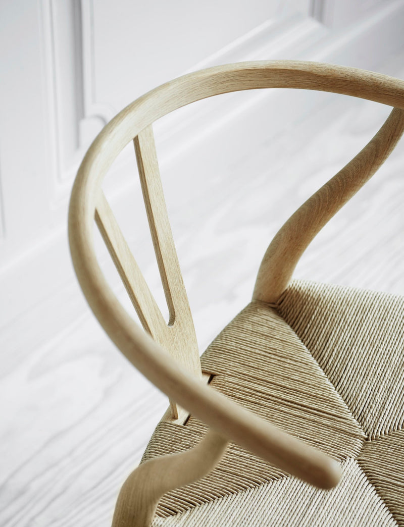 Wishbone Curved Paper Cord and Wood Chair