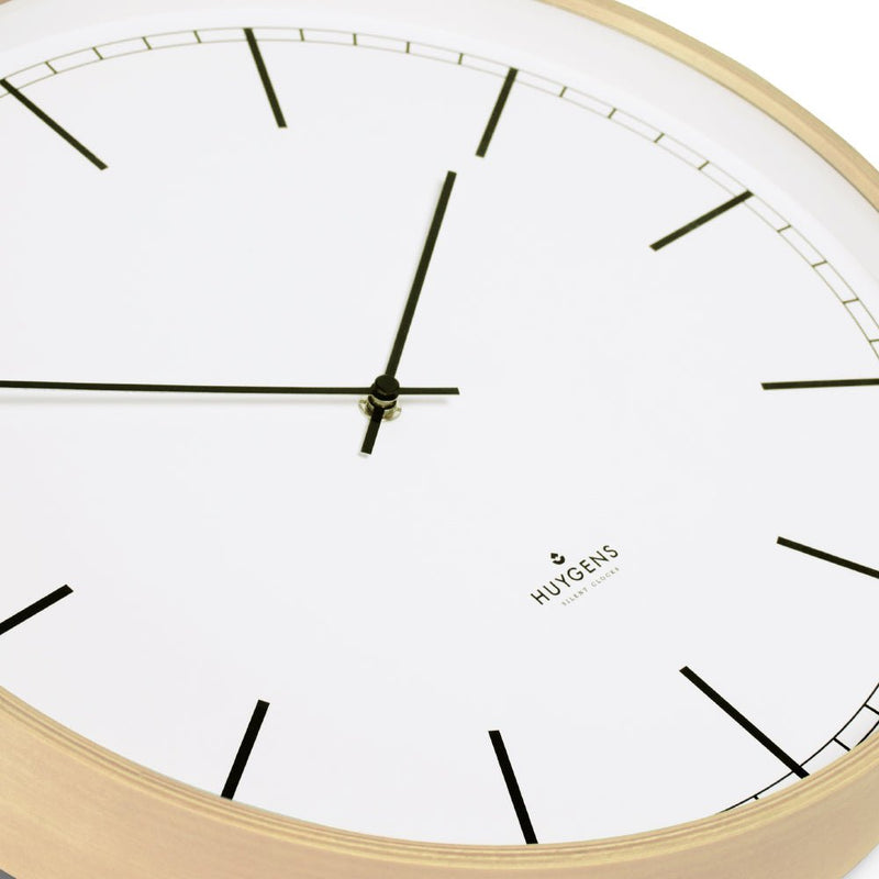 Wood45 Wall Clock - Pine Wood - Huygens - Clocks - White Index - HORNE