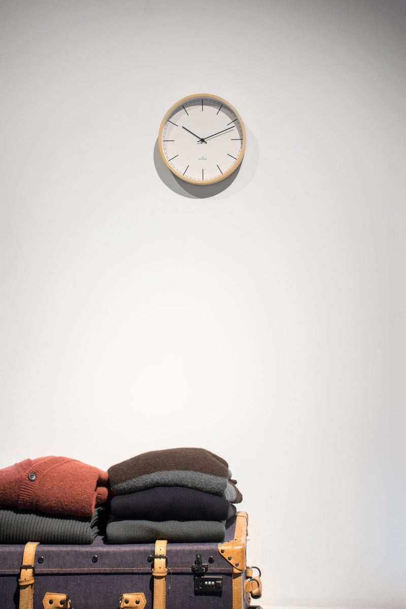 Wood45 Wall Clock - Pine Wood - Huygens - Clocks - White Index - HORNE