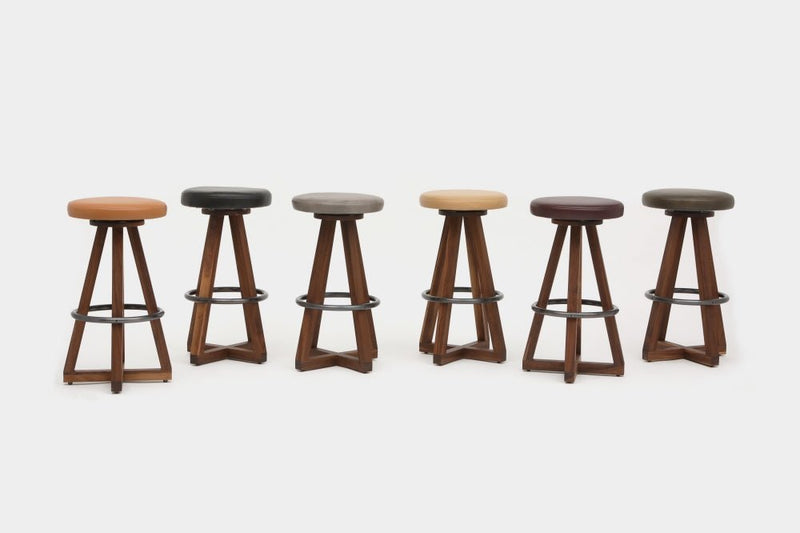 X3 Stool - Artless - Stools + Benches + Ottomans - Walnut - Blackbean - Blackened Steel - HORNE