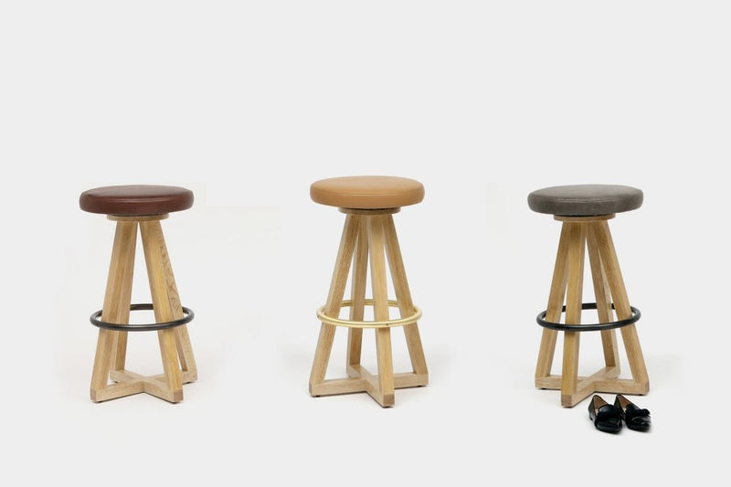 X3 Stool - Artless - Stools + Benches + Ottomans - Walnut - Blackbean - Blackened Steel - HORNE
