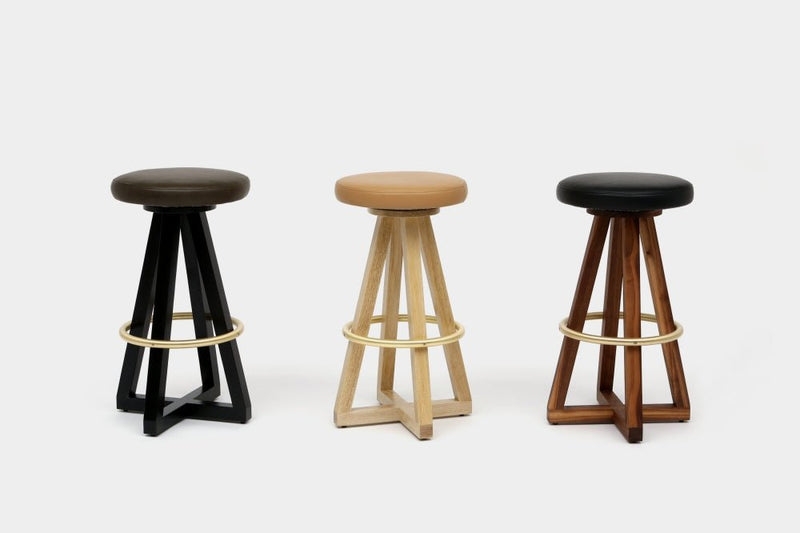 X3 Stool - Artless - Stools + Benches + Ottomans - Walnut - Blackbean - Blackened Steel - HORNE