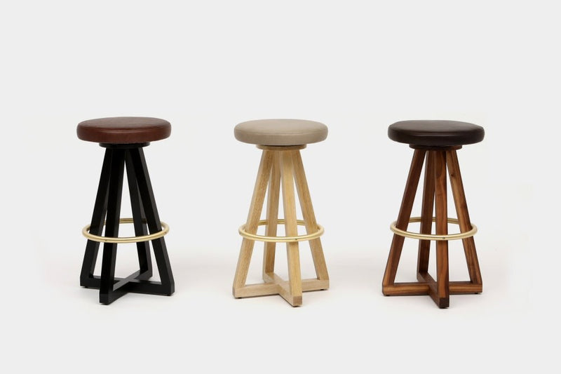 X3 Stool - Artless - Stools + Benches + Ottomans - Walnut - Blackbean - Blackened Steel - HORNE