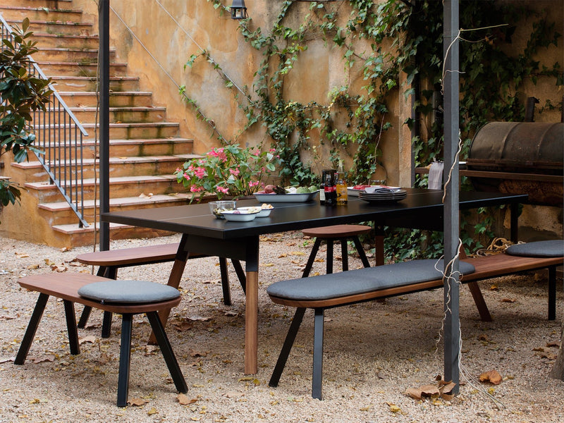 You And Me Bench - Indoor/Outdoor - RS Barcelona - Stools + Benches + Ottomans - 50 Stool - Black - HORNE